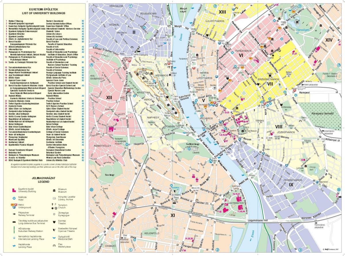 Mapa de la ciudad de Budapest