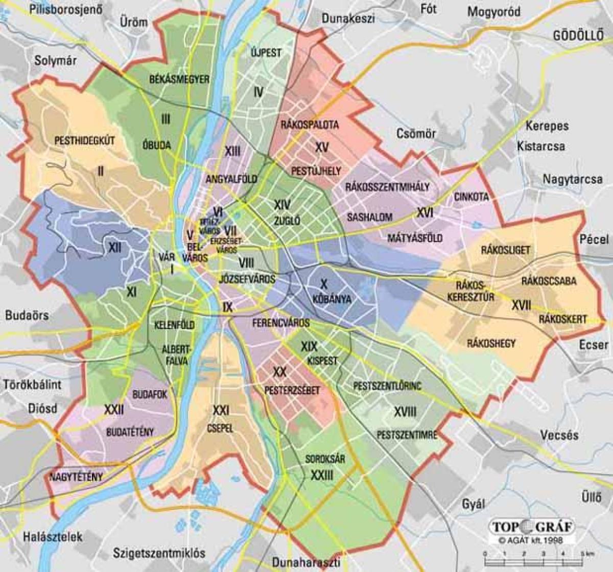 Mapa del distrito de Budapest